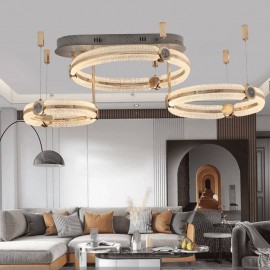 Gorgeous high grade aluminum acrylic ring hanging pendant light 