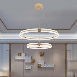 Gorgeous high grade aluminum acrylic ring hanging pendant light 