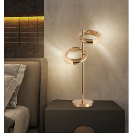 Luxury Acrylic Aluminum Hotel Double circle Table Light