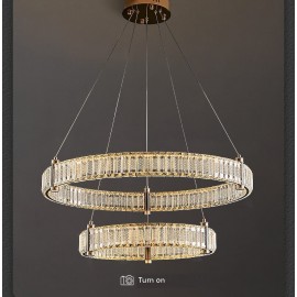 Post modern Luxury Ring Crystal Pendent Light
