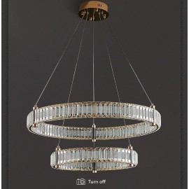 Post modern Luxury Ring Crystal Pendent Light