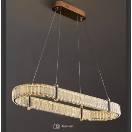 Post modern Luxury Ring Crystal Pendent Light