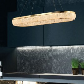 Interior luxury hanging decorative crystal LED pendant light