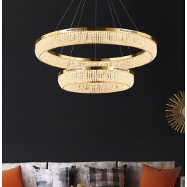Interior luxury hanging decorative crystal LED pendant light