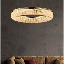 Interior luxury hanging decorative crystal LED pendant light