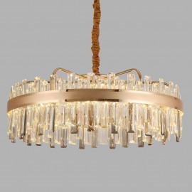 Modern living room staircase luxury LED crystal pendent lamp