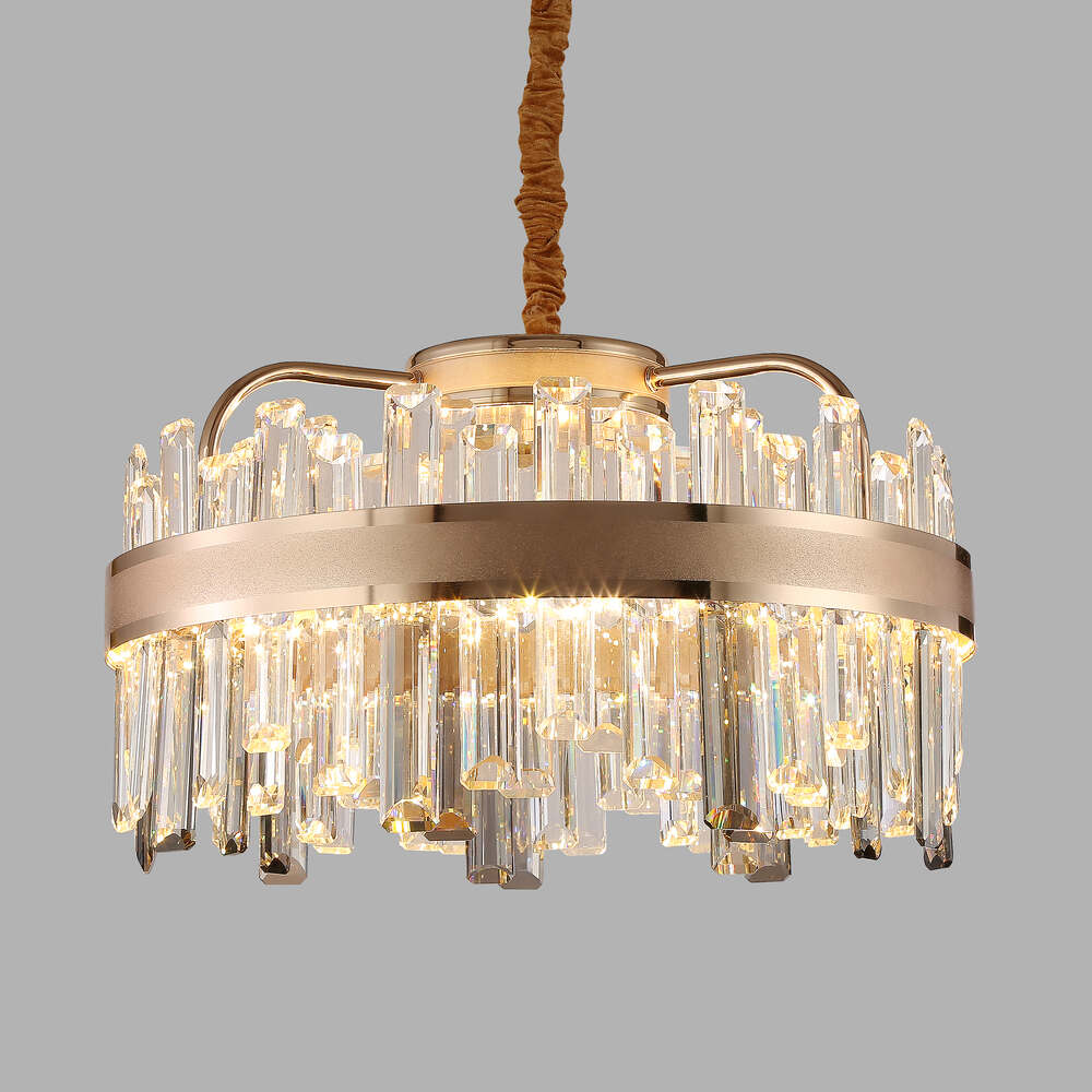 Modern living room staircase luxury LED crystal pendent lamp